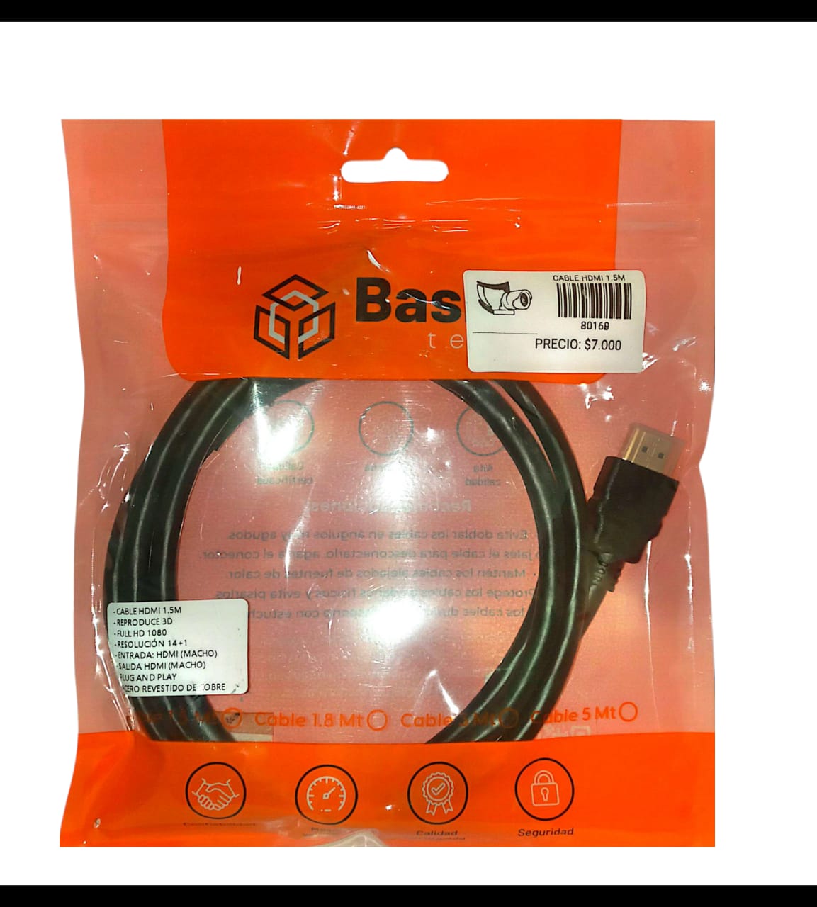 CABLE HDMI 1.5M